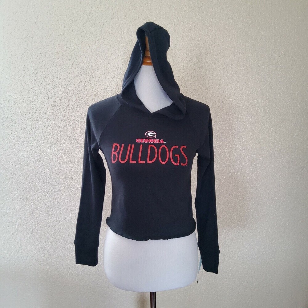 Gen2 Georgia Bulldogs Women's Crop Swearshirt Hoodie Top M Black